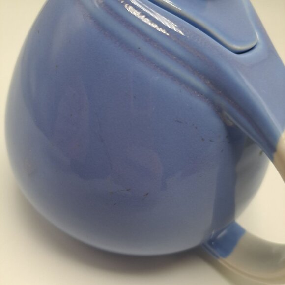 1940s Hall Superior Quality Kitchenware Rose Parade Teapot Blue With Floral Lid - Picture 12 of 16